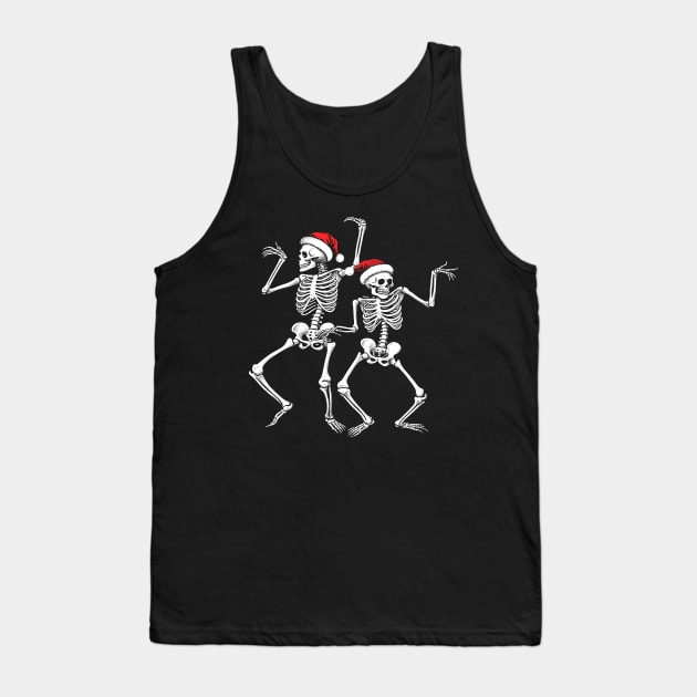 Spooky Christmas Skeletons Tank Top by TwistedCharm